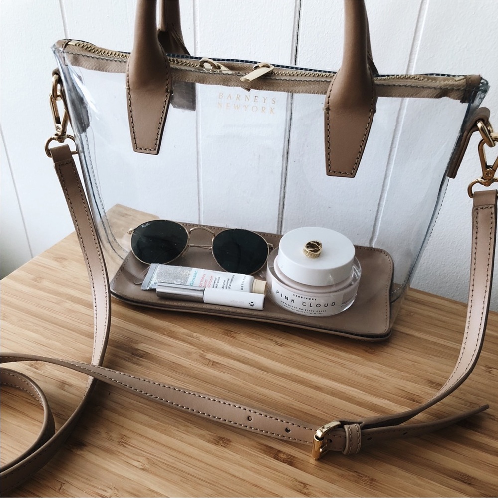 Barney’s New York Leather Trimmed Clear Satchel